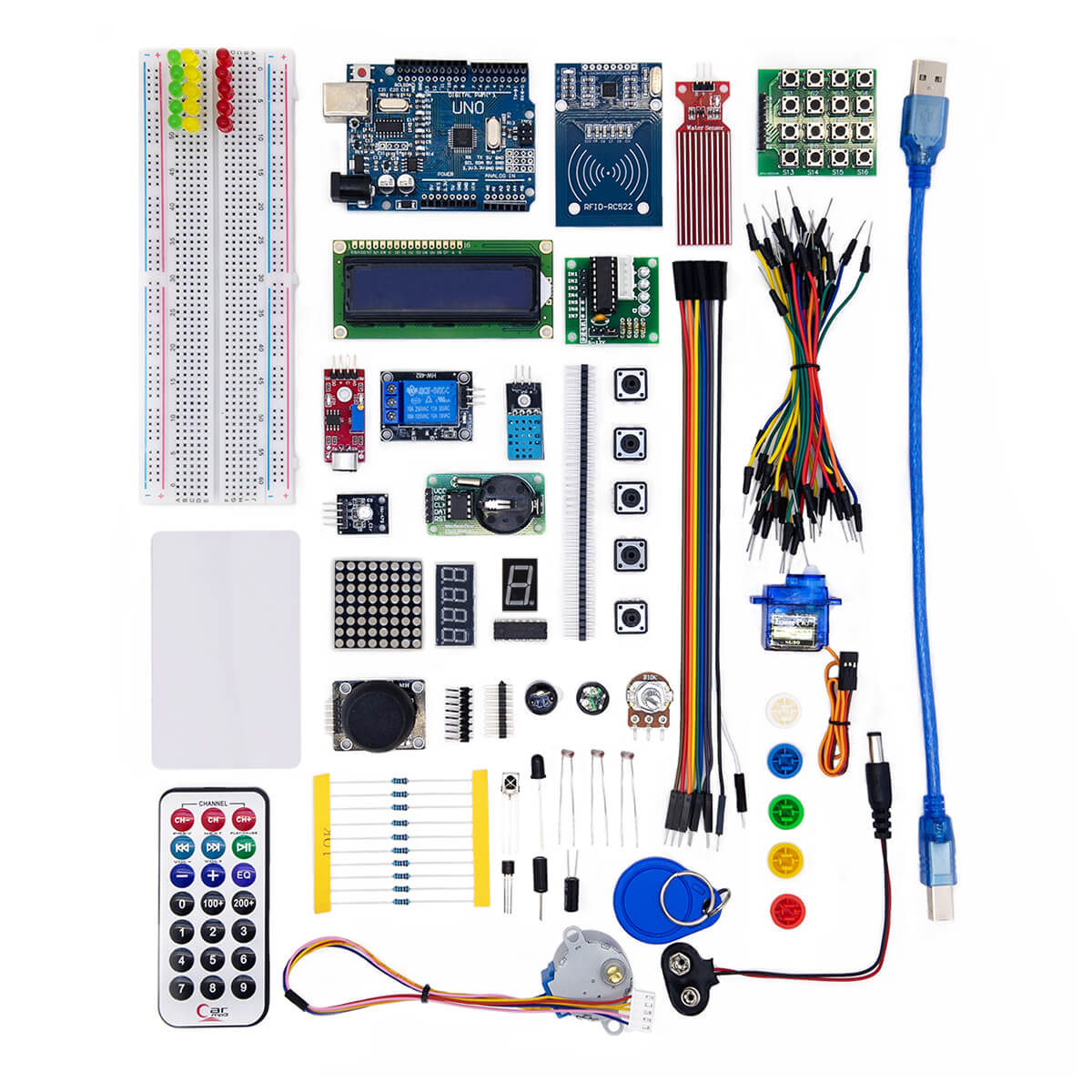 Купить набор для моделирования Ардуино Arduino UNO R3 9V Maximum KIT с RFID  модулем в Перми, цена 3010 рублей в Mir-arduino.ru